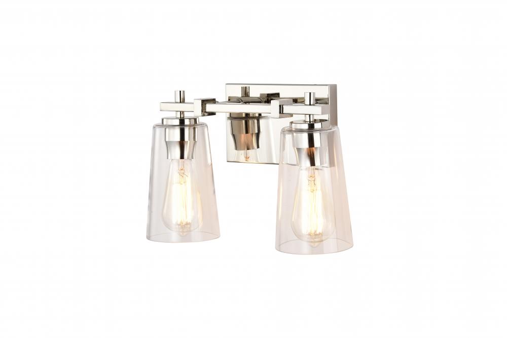2x60W E26 Light Vanity in Satin nickel finish with replaceable Black and Satin nickel finish