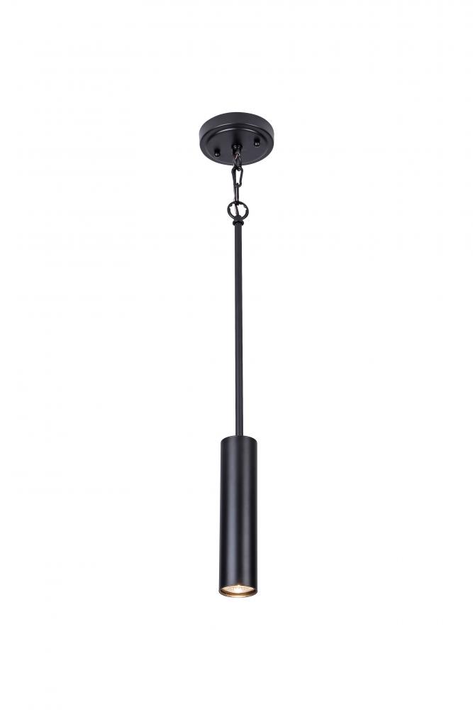 9" Long Cylindrical Pendant in Black finish with GU10 socket