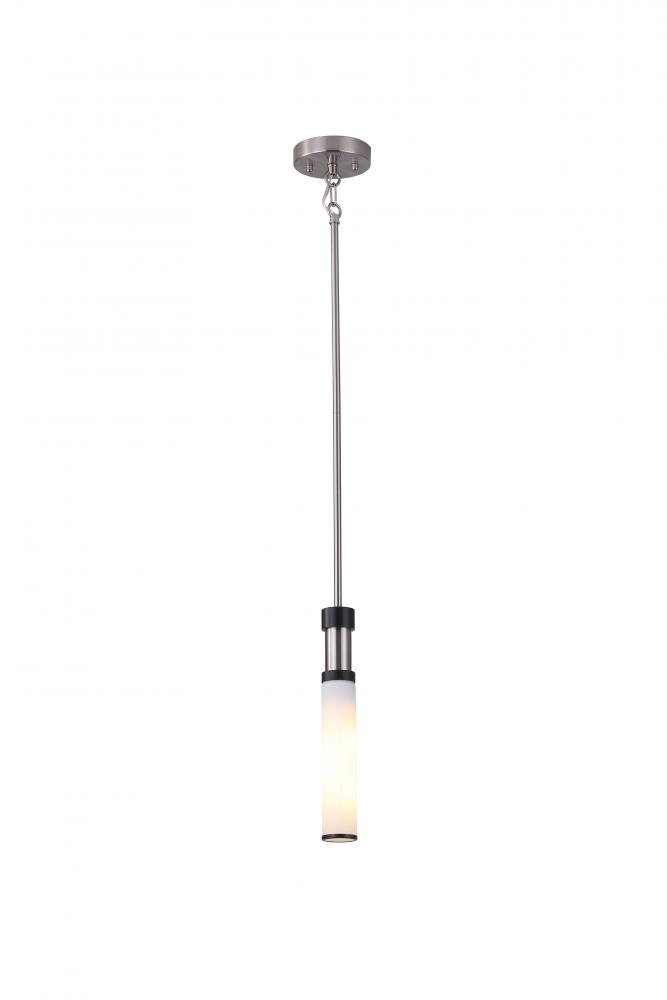 13" High 1 Light Single Pendant Light With 1x25 W E26 Medium Base frame in Satin Nickel finish