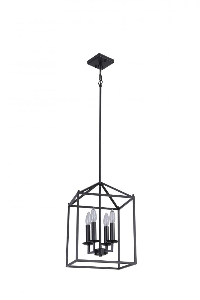12" 4x40W Pendant in Black finish with replaceable socket rings in Black, Gold and Satin Nickel