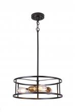Lit Up Lighting LIT2432BK-GD - 16" 3x60W E26 Pendant in black finish with Gold sockets with chain and loop