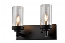 Lit Up Lighting LIT4022BK+MC-CL - 2x60 W, E12 base 2 -Light Vanity in Black finish with replaceable multi color sockets included