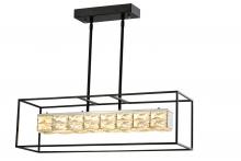 Lit Up Lighting LIT6451BK-CRY-3CCT - 40" Led LinearPendant, 30W, initial lumens 3300 / Delivered 2300 LM