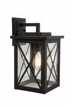 Lit Up Lighting LIT73188BK-CL - 13.5" Aluminium die casting E26 Outdoor Wall Lighting 2*60W Black with Clear glass