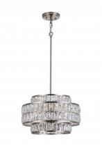 Lit Up Lighting LIT7432 SN-CRY - 16" 4xE26 60 W Pendant in satin nickel finish with Crystal