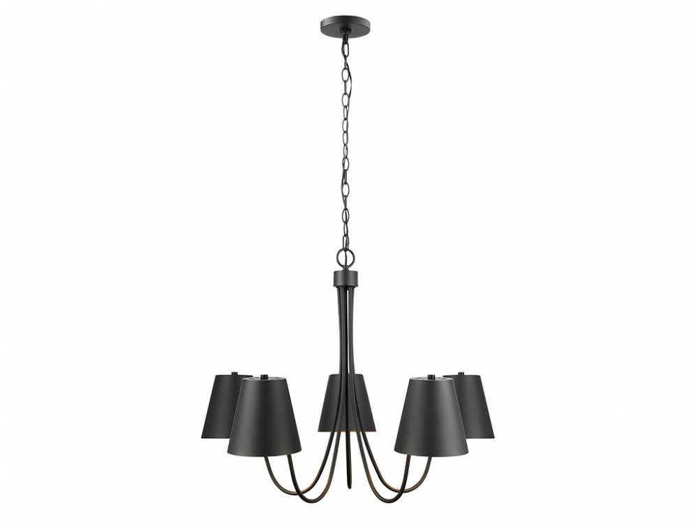 5-Light Chandelier in Matte Black