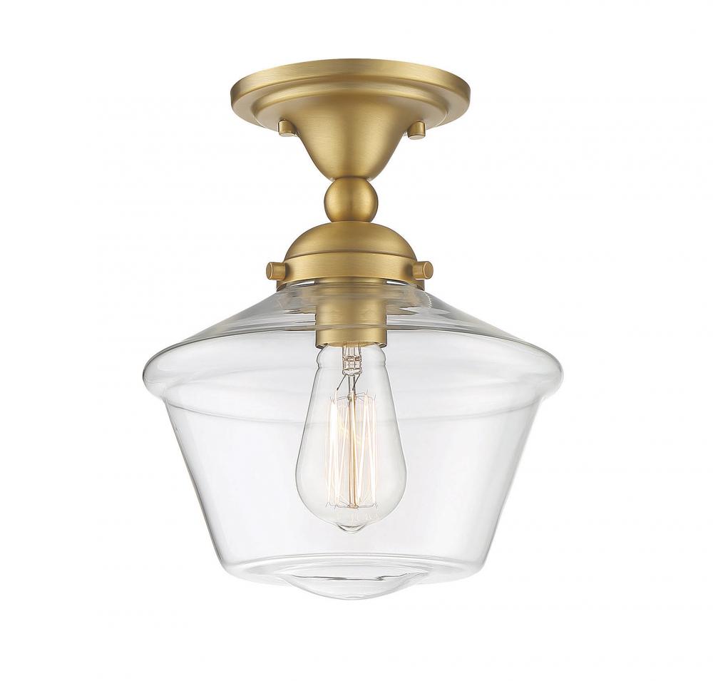 1-light Ceiling Light In Natural Brass