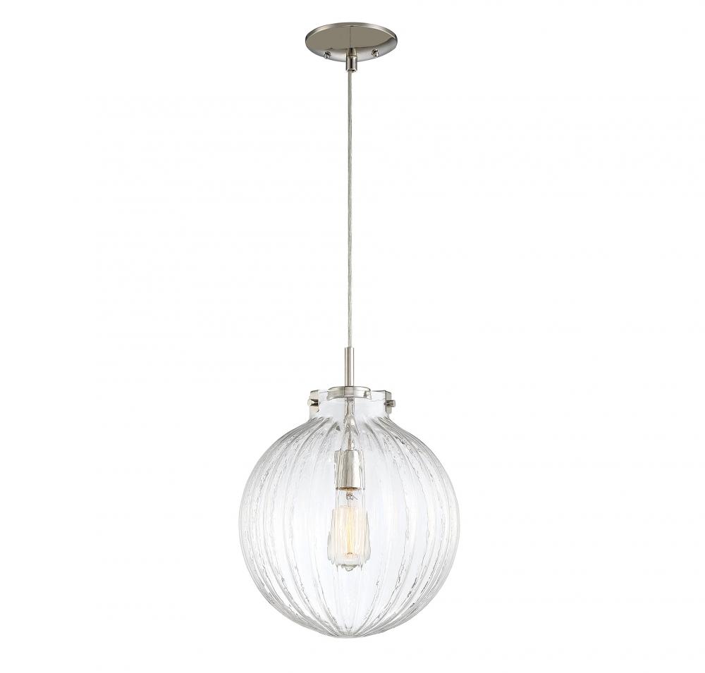 1-Light Mini Pendant in Polished Nickel