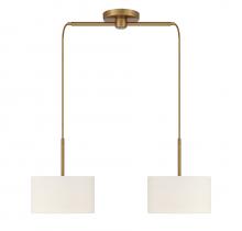 Savoy House Meridian CA M100109NB - 2-Light Linear Chandelier in Natural Brass