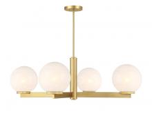 Savoy House Meridian CA M100123NB - 4-Light Chandelier in Natural Brass