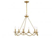 Savoy House Meridian CA M100137NB - 6-Light Chandelier in Natural Brass