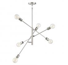 Savoy House Meridian CA M10084PN - 6-Light Chandelier in Polished Nickel