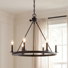 Savoy House Meridian CA M10093MBK - 6-Light Chandelier in Matte Black