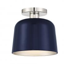 Savoy House Meridian CA M60067NBLPN - 1-Light Ceiling Light in Navy Blue with Polished Nickel