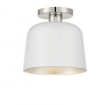 Savoy House Meridian CA M60067WHPN - 1-Light Ceiling Light in White with Polished Nickel
