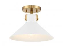 Savoy House Meridian CA M60078WHNB - 1-Light Ceiling Light in White and Natural Brass