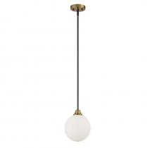 Savoy House Meridian CA M70005-79 - 1-Light Mini Pendant in Oil Rubbed Bronze with Natural Brass