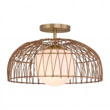 Savoy House Meridian CA M7043NB - 1-Light Convertible Pendant or Semi-Flush in Natural Brass