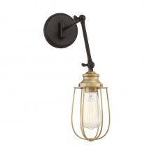 Savoy House Meridian CA M90022ORBNB - 1-Light Adjustable Wall Sconce in Oil Rubbed Bronze with Natural Brass