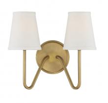 Savoy House Meridian CA M90055NB - 2-Light Wall Sconce in Natural Brass