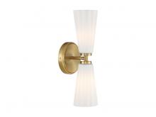 Savoy House Meridian CA M90109NB - 2-Light Wall Sconce in Natural Brass