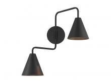 Savoy House Meridian CA M90111MBK - 2-Light Adjustable Wall Sconce in Matte Black