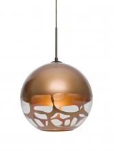 Besa Lighting 1JT-ROCKYCP-LED-BR - Besa, Rocky Cord Pendant, Copper, Bronze Finish, 1x9W LED