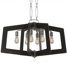 Varaluz 268N06SL - Lofty 6-Lt Linear Pendant - Steel/Zebrawood