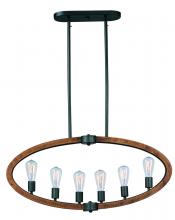 Maxim 20913APAR/BUI - Bodega Bay 6-Light Pendant w/Bulb