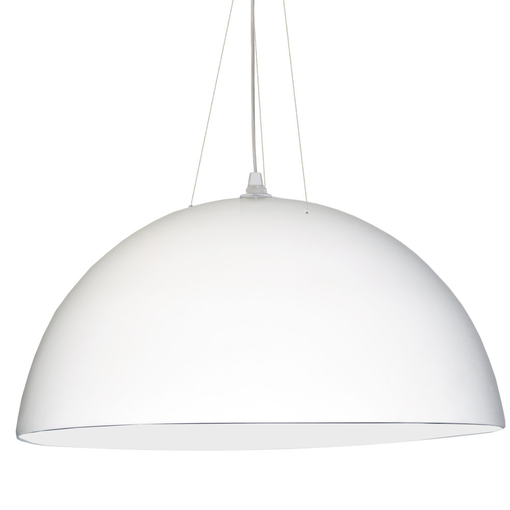 3 Bulb Pendant, White Finish