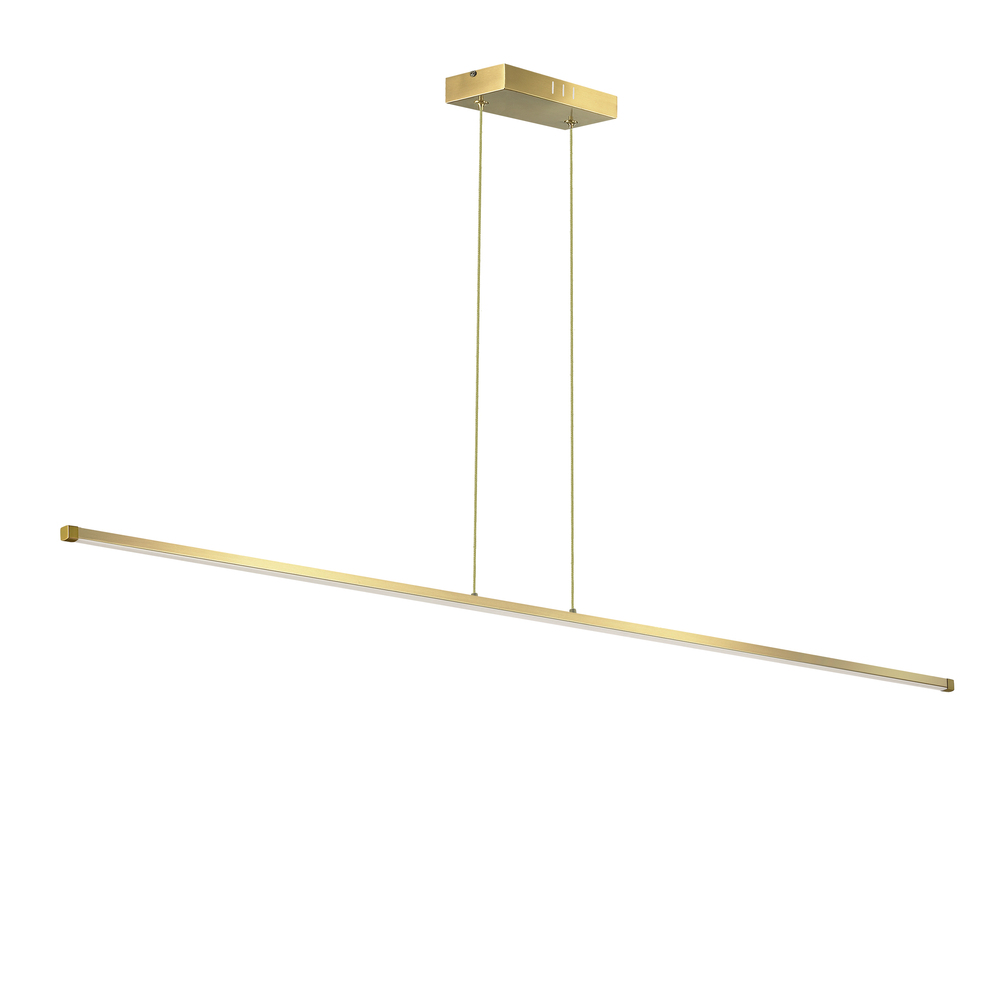 30W Horizontal Pendant, Aged Brass with White Acrylic Diffuser