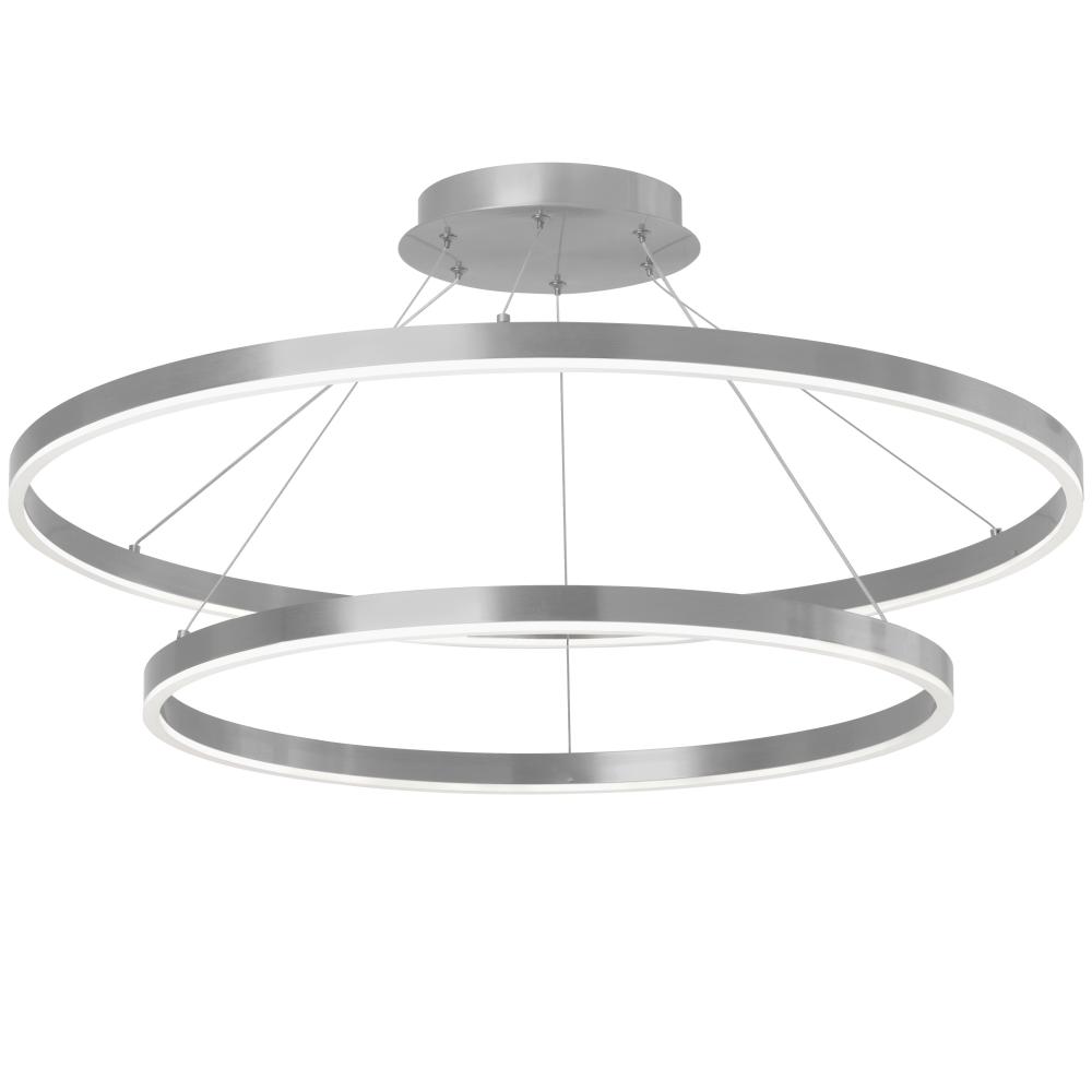 97W Colour Changing Temperature Chandelier, Silver with White Acrylic Diffuser