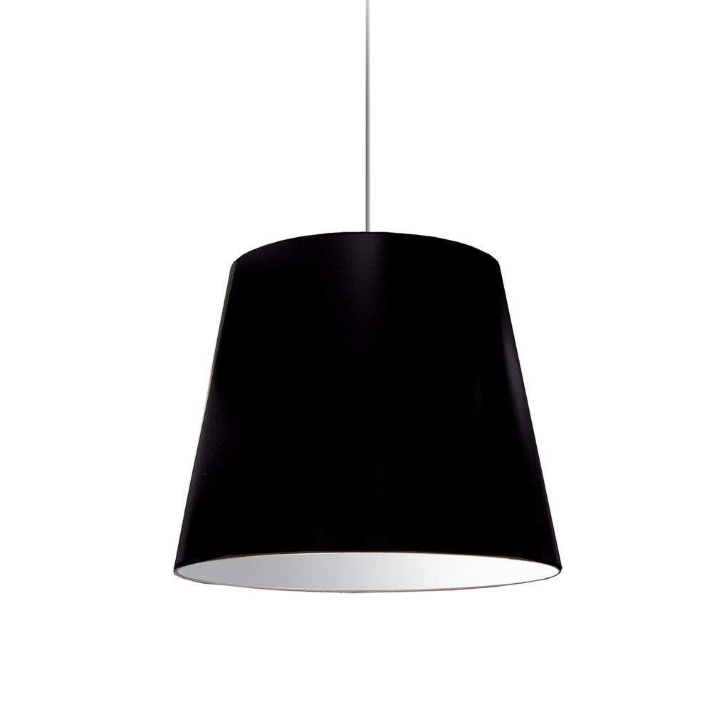 1LT Oversized Drum Pendant Medium Black Shade