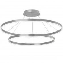 Dainolite CIR-3397C-5CCT-SV - 97W Colour Changing Temperature Chandelier, Silver with White Acrylic Diffuser