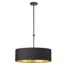 Dainolite PLV-224C-MB-698 - 4 Light Incandescent Chandelier, Aged Brass with Black / Gold Shade