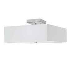 Dainolite SRN-143SF-PC-WH - 3LT Incandescent Semi-Flush PC w/ White Shade