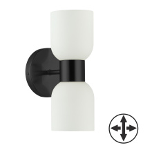 Dainolite VND-102W-MB - 2LT Wall Sconce, MB w/ Opal Glass