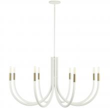 Dainolite WAN-388C-SW-AGB - 8 Light Incandescent Chandelier Sand White & Aged Brass