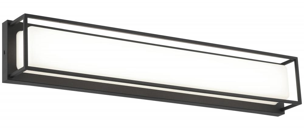 1 LT 24"W "THORNSTONE" MATTE BLACK WALL SCONCE