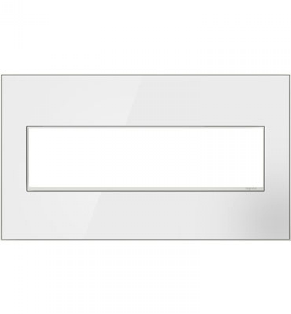 Mirror White-on-White,  4-Gang Wall Plate