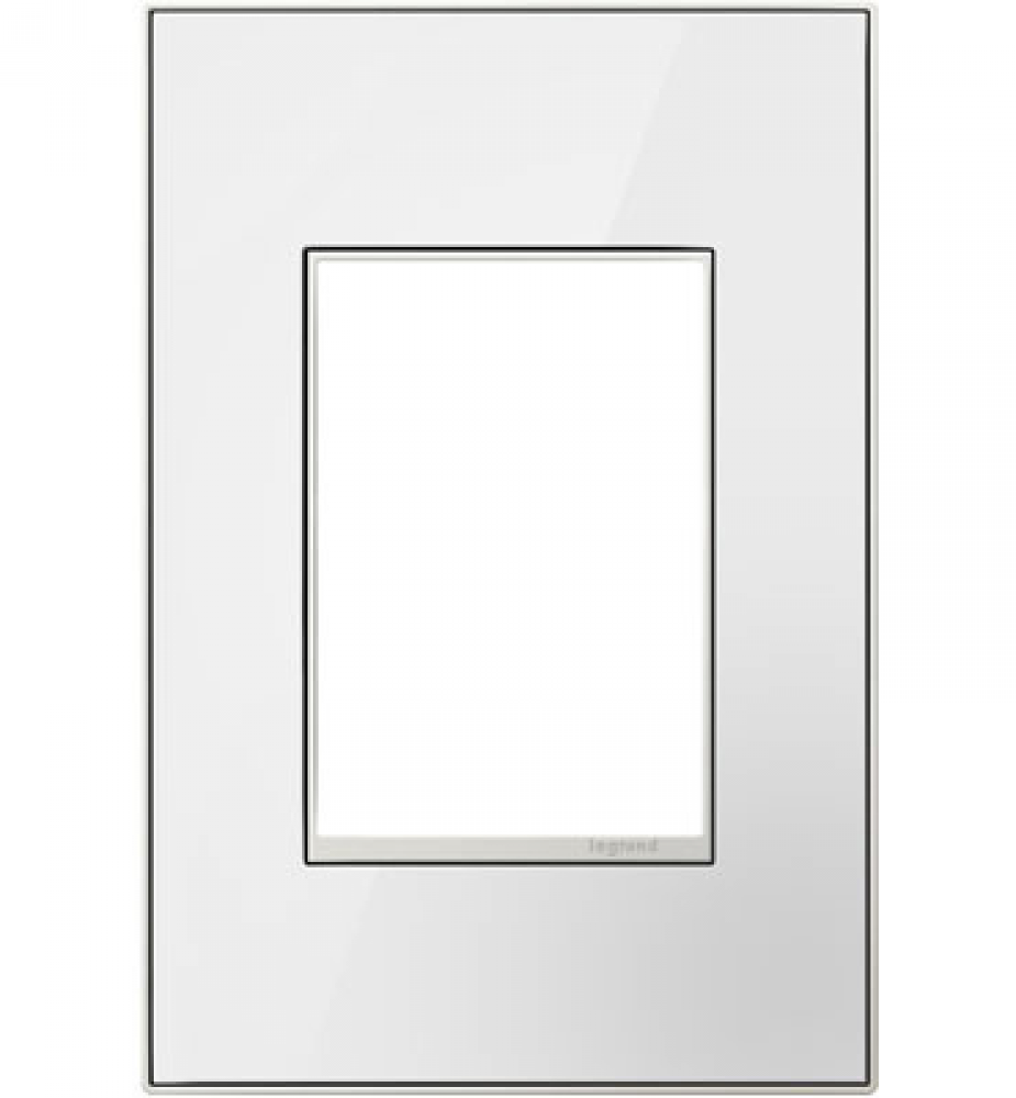 Mirror White-on-White,  1-Gang + Wall Plate