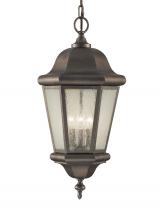 Generation Lighting OL5911CB - Martinsville traditional 3-light outdoor exterior pendant lantern in corinthian bronze finish with c