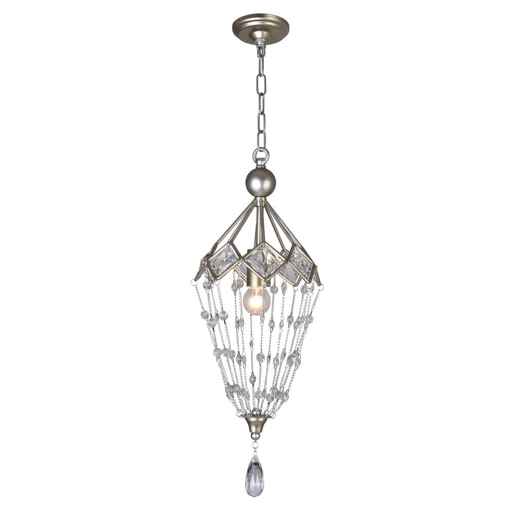 Pembina 1 Light Down Mini Chandelier With Speckled Nickel Finish