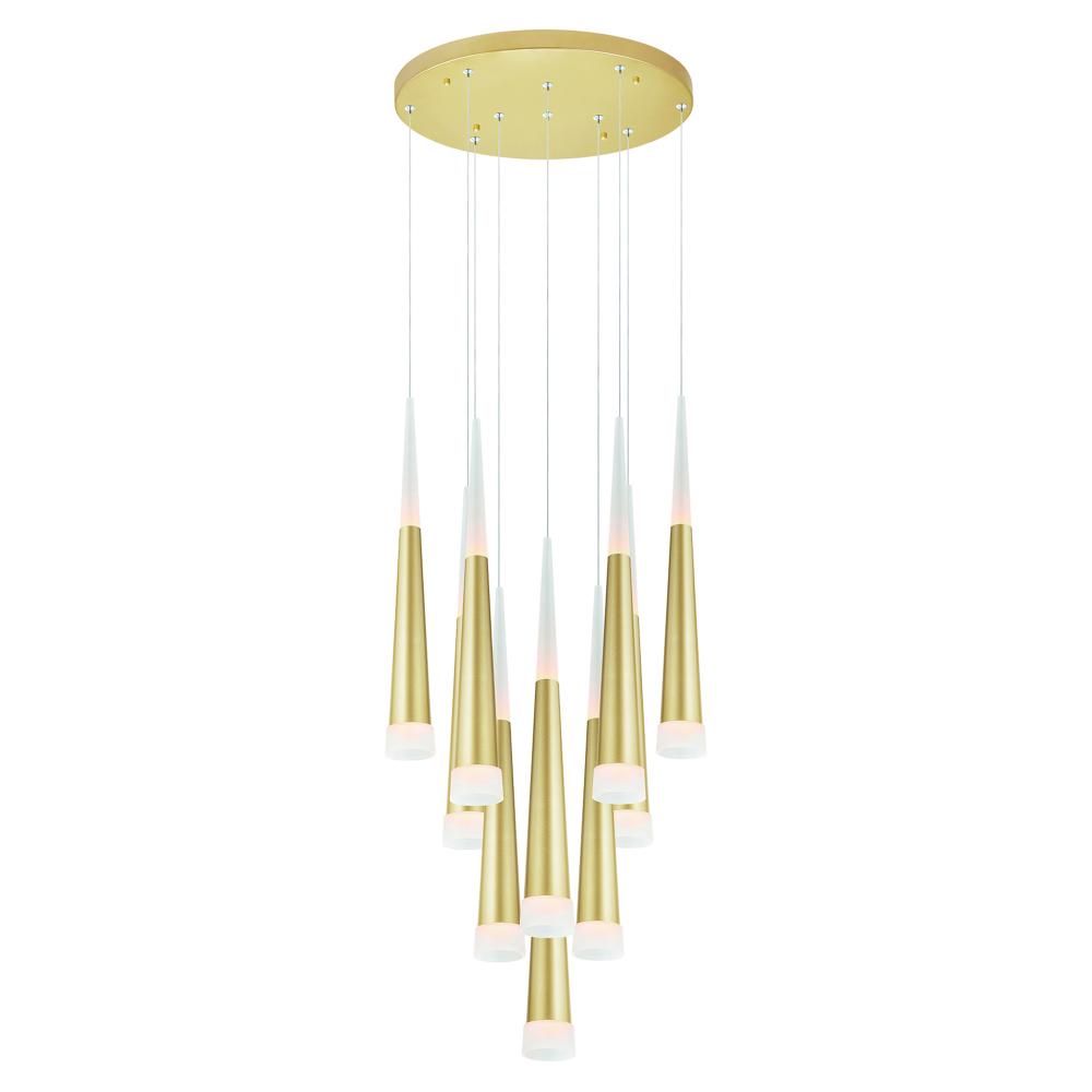 Andes LED Multi Light Pendant With Satin Gold Finish