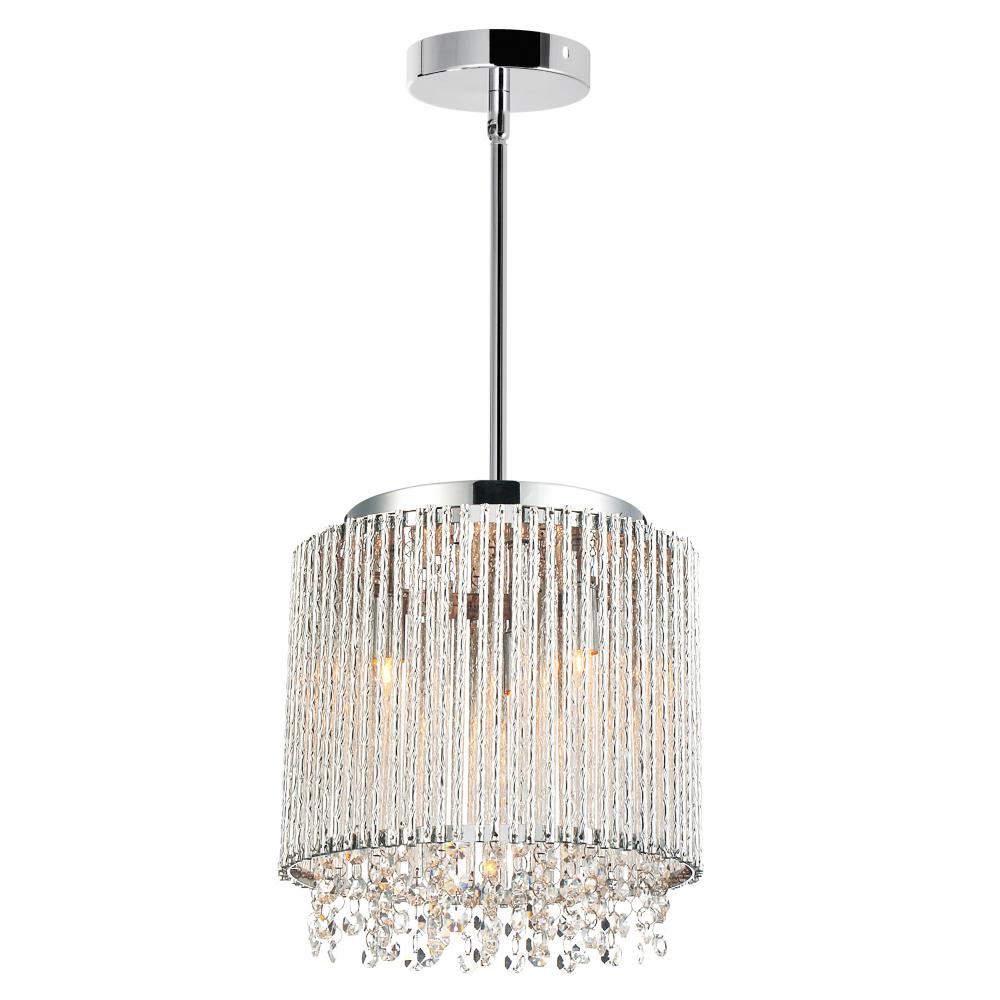 Claire 3 Light Drum Shade Mini Pendant With Chrome Finish