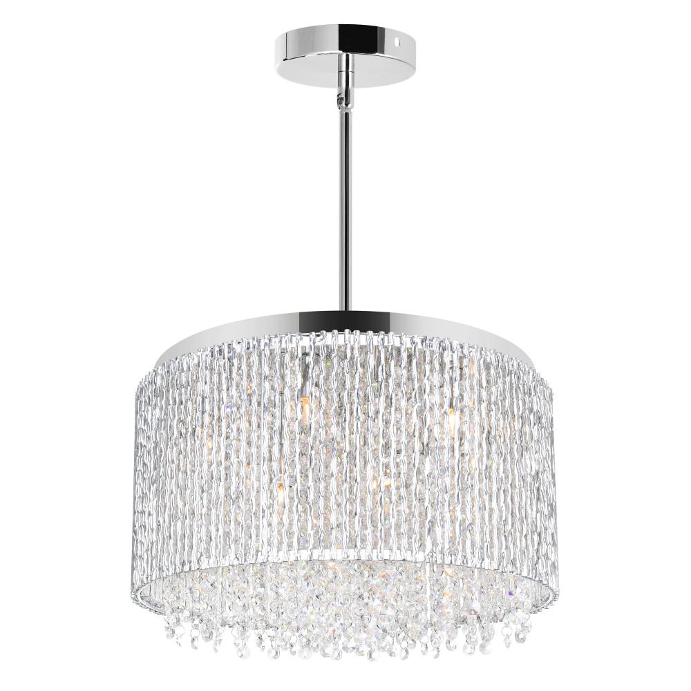 Claire 10 Light Drum Shade Chandelier With Chrome Finish