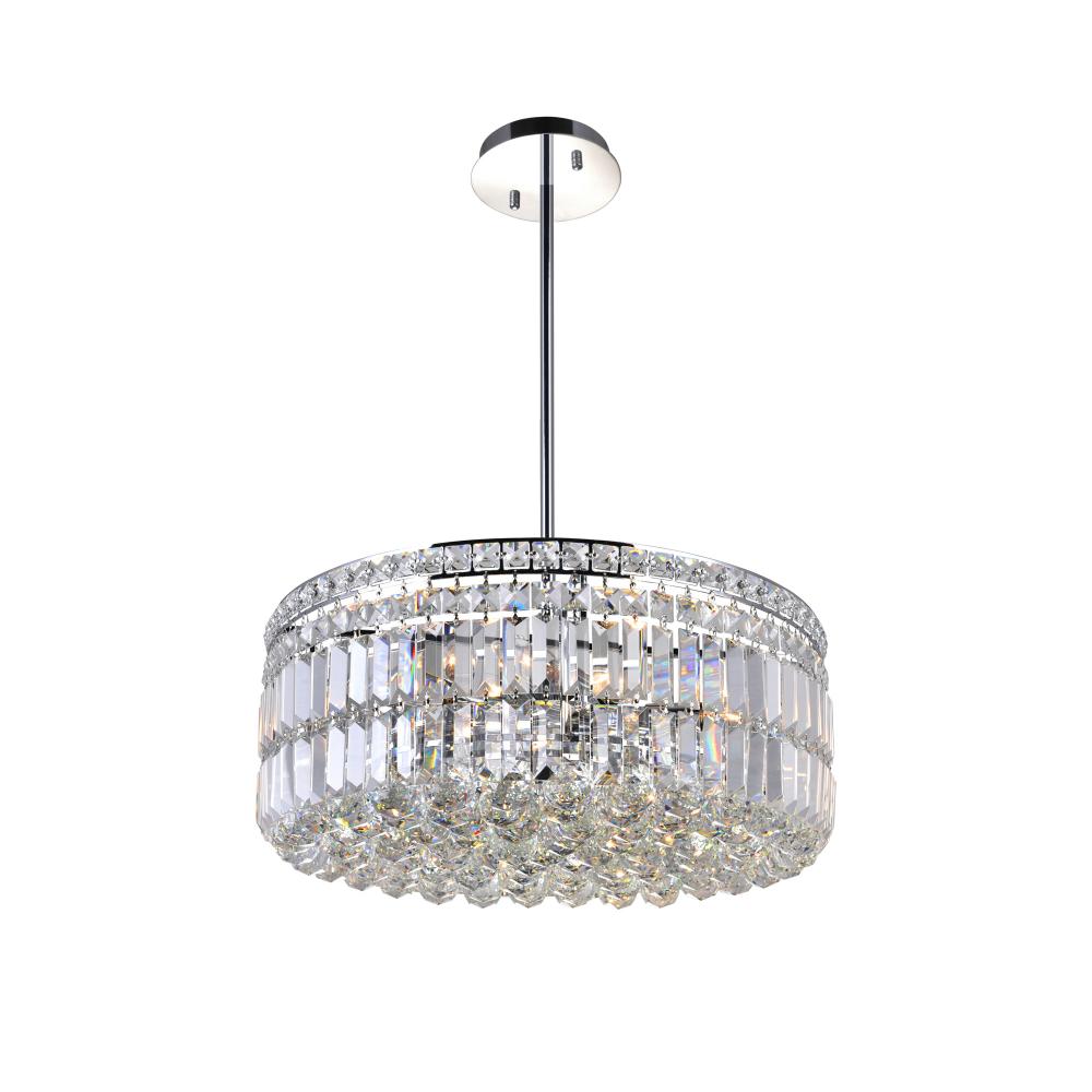 Colosseum 8 Light Down Chandelier With Chrome Finish