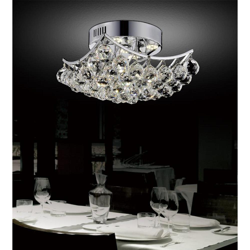 Queen 6 Light Flush Mount With Chrome Finish
