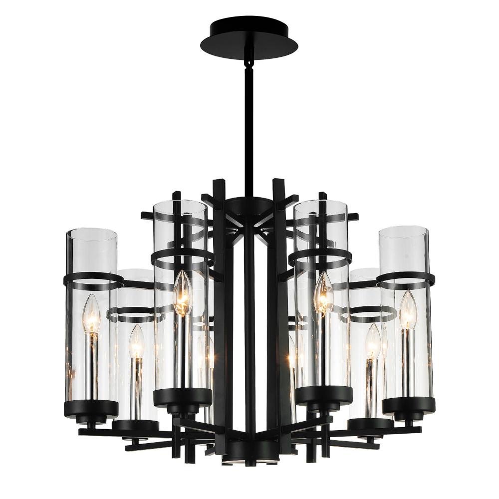 Sierra 8 Light Up Chandelier With Black Finish