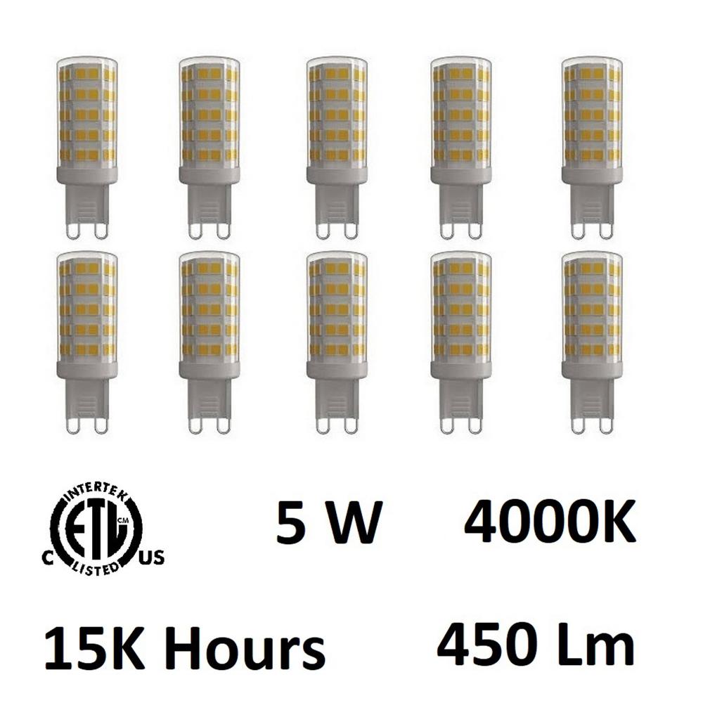 5 Watt G9 LED Bulb 4000K (Set of 10)